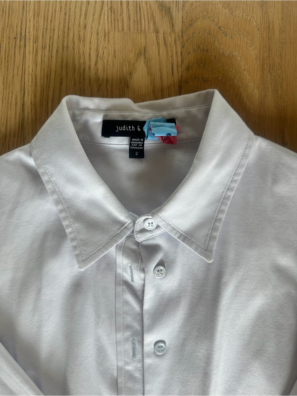 Judith & Charles White Button-Down Shirt